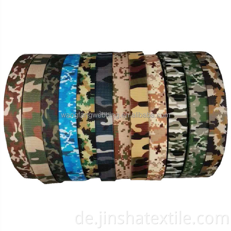 3,8 cm Polyester Camouflage -Gurtdruckdrucken Wärmetransfer Militär -Gurtband Nylon -Gurtgurte Zubehör können angepasst werden